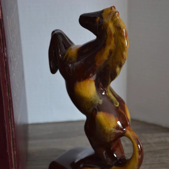 Vtg BMP Drip Glaze Horse Book Ends - Picture 5 of 5